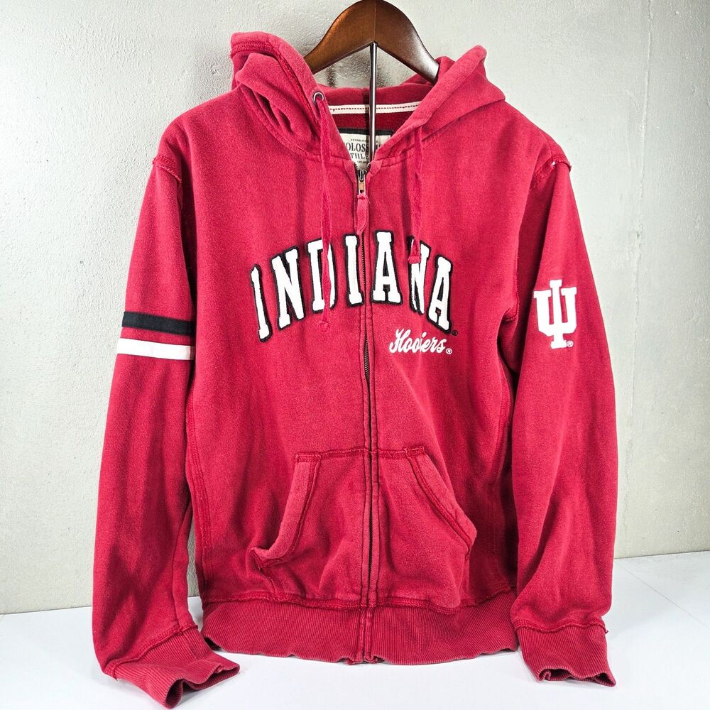 Vintage Y2K Indiana Hoosiers Colosseum Athletics Full Zip Hoodie Sz M